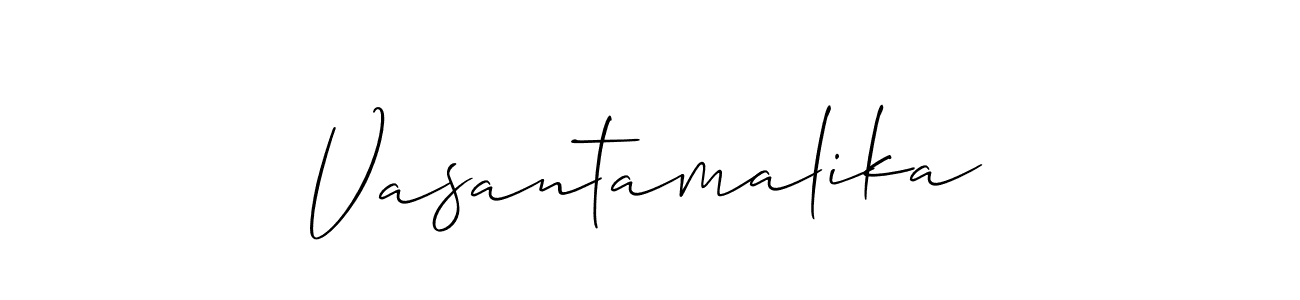 Vasantamalika stylish signature style. Best Handwritten Sign (Allison_Script) for my name. Handwritten Signature Collection Ideas for my name Vasantamalika. Vasantamalika signature style 2 images and pictures png