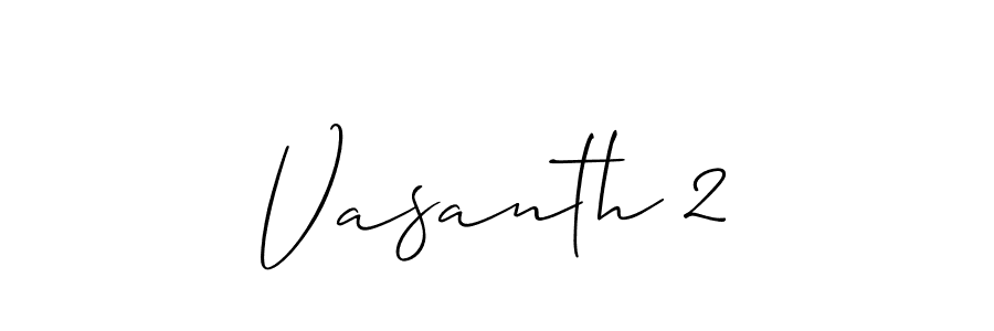 Create a beautiful signature design for name Vasanth 2. With this signature (Allison_Script) fonts, you can make a handwritten signature for free. Vasanth 2 signature style 2 images and pictures png