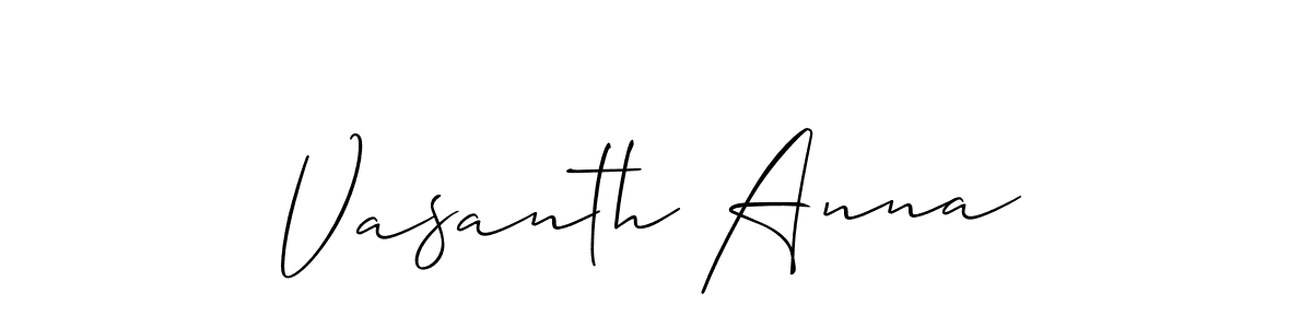 Also we have Vasanth Anna name is the best signature style. Create professional handwritten signature collection using Allison_Script autograph style. Vasanth Anna signature style 2 images and pictures png