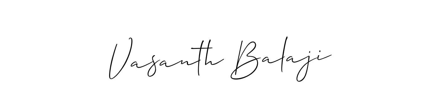 Use a signature maker to create a handwritten signature online. With this signature software, you can design (Allison_Script) your own signature for name Vasanth Balaji. Vasanth Balaji signature style 2 images and pictures png