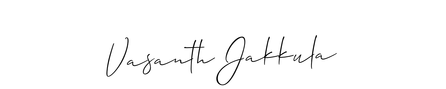 It looks lik you need a new signature style for name Vasanth Jakkula. Design unique handwritten (Allison_Script) signature with our free signature maker in just a few clicks. Vasanth Jakkula signature style 2 images and pictures png