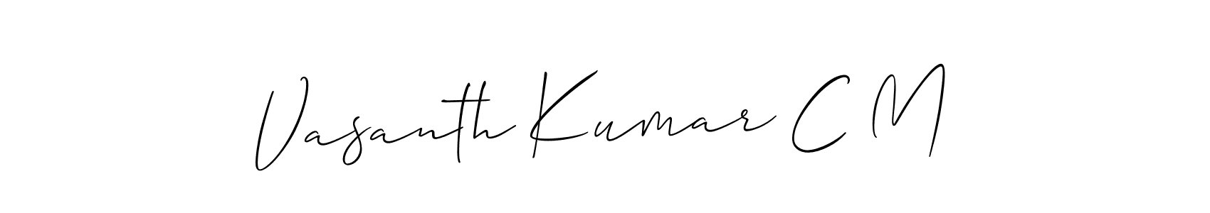 How to make Vasanth Kumar C M signature? Allison_Script is a professional autograph style. Create handwritten signature for Vasanth Kumar C M name. Vasanth Kumar C M signature style 2 images and pictures png