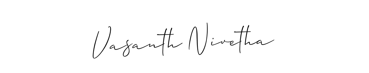 Design your own signature with our free online signature maker. With this signature software, you can create a handwritten (Allison_Script) signature for name Vasanth Nivetha. Vasanth Nivetha signature style 2 images and pictures png