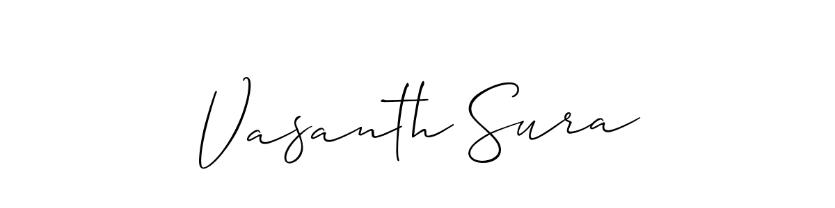 How to Draw Vasanth Sura signature style? Allison_Script is a latest design signature styles for name Vasanth Sura. Vasanth Sura signature style 2 images and pictures png