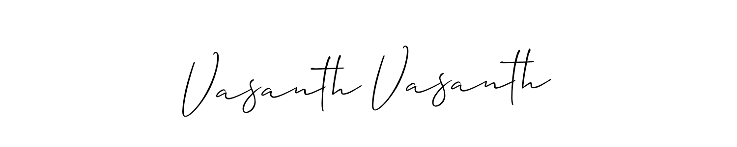 The best way (Allison_Script) to make a short signature is to pick only two or three words in your name. The name Vasanth Vasanth include a total of six letters. For converting this name. Vasanth Vasanth signature style 2 images and pictures png