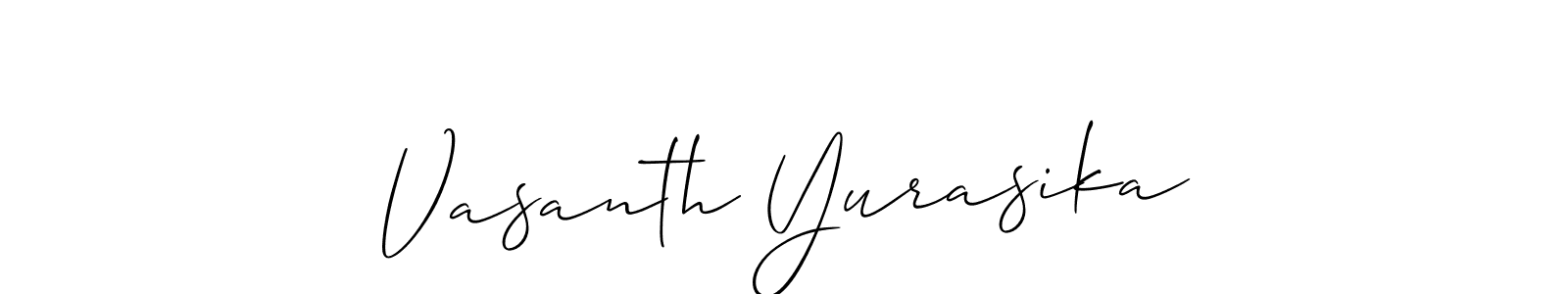 Also we have Vasanth Yurasika name is the best signature style. Create professional handwritten signature collection using Allison_Script autograph style. Vasanth Yurasika signature style 2 images and pictures png