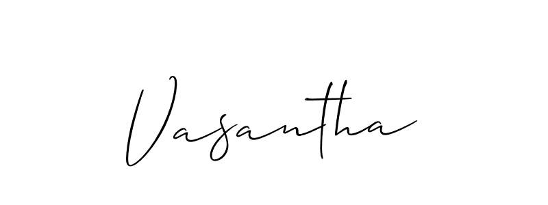 Make a beautiful signature design for name Vasantha. With this signature (Allison_Script) style, you can create a handwritten signature for free. Vasantha signature style 2 images and pictures png