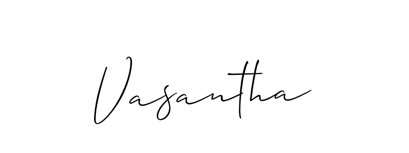 Also we have Vasantha name is the best signature style. Create professional handwritten signature collection using Allison_Script autograph style. Vasantha signature style 2 images and pictures png