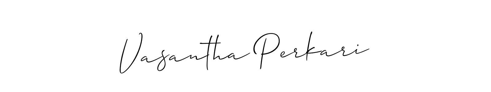 You should practise on your own different ways (Allison_Script) to write your name (Vasantha Perkari) in signature. don't let someone else do it for you. Vasantha Perkari signature style 2 images and pictures png