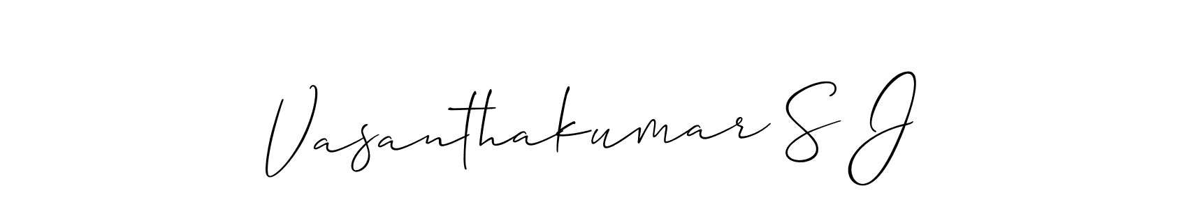 Also You can easily find your signature by using the search form. We will create Vasanthakumar S J name handwritten signature images for you free of cost using Allison_Script sign style. Vasanthakumar S J signature style 2 images and pictures png