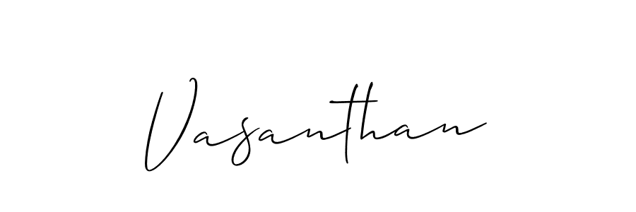 Make a beautiful signature design for name Vasanthan. With this signature (Allison_Script) style, you can create a handwritten signature for free. Vasanthan signature style 2 images and pictures png