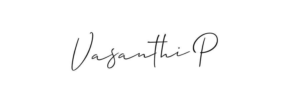How to Draw Vasanthi P signature style? Allison_Script is a latest design signature styles for name Vasanthi P. Vasanthi P signature style 2 images and pictures png