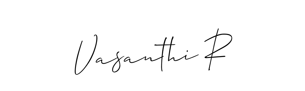 How to make Vasanthi R signature? Allison_Script is a professional autograph style. Create handwritten signature for Vasanthi R name. Vasanthi R signature style 2 images and pictures png