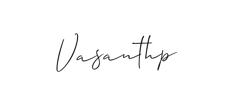 It looks lik you need a new signature style for name Vasanthp. Design unique handwritten (Allison_Script) signature with our free signature maker in just a few clicks. Vasanthp signature style 2 images and pictures png
