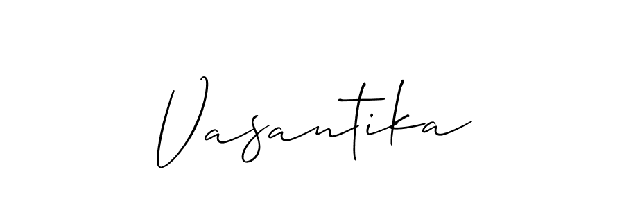 Vasantika stylish signature style. Best Handwritten Sign (Allison_Script) for my name. Handwritten Signature Collection Ideas for my name Vasantika. Vasantika signature style 2 images and pictures png