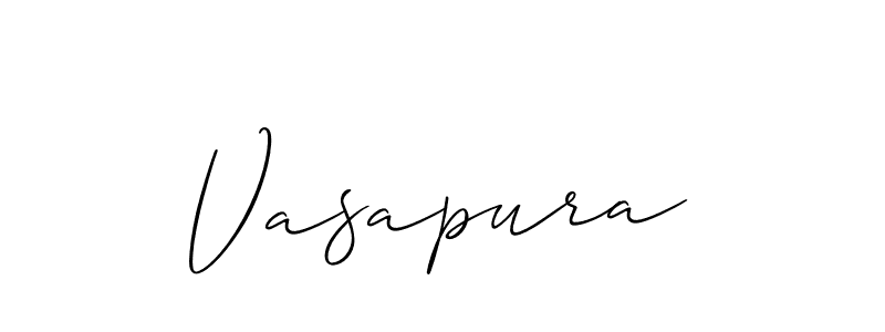 Make a beautiful signature design for name Vasapura. With this signature (Allison_Script) style, you can create a handwritten signature for free. Vasapura signature style 2 images and pictures png