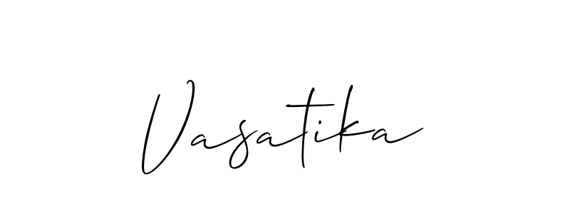 if you are searching for the best signature style for your name Vasatika. so please give up your signature search. here we have designed multiple signature styles  using Allison_Script. Vasatika signature style 2 images and pictures png