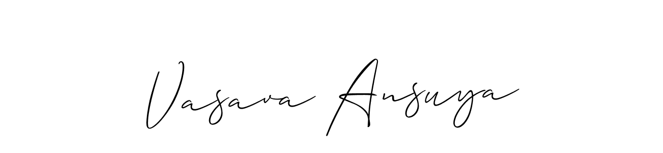 Design your own signature with our free online signature maker. With this signature software, you can create a handwritten (Allison_Script) signature for name Vasava Ansuya. Vasava Ansuya signature style 2 images and pictures png