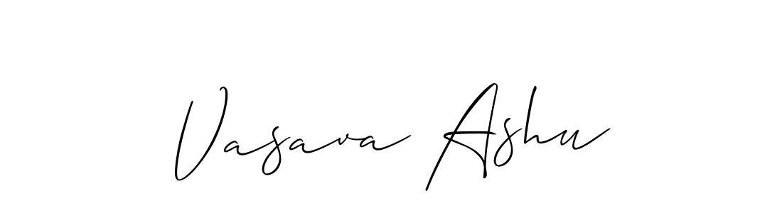 The best way (Allison_Script) to make a short signature is to pick only two or three words in your name. The name Vasava Ashu include a total of six letters. For converting this name. Vasava Ashu signature style 2 images and pictures png