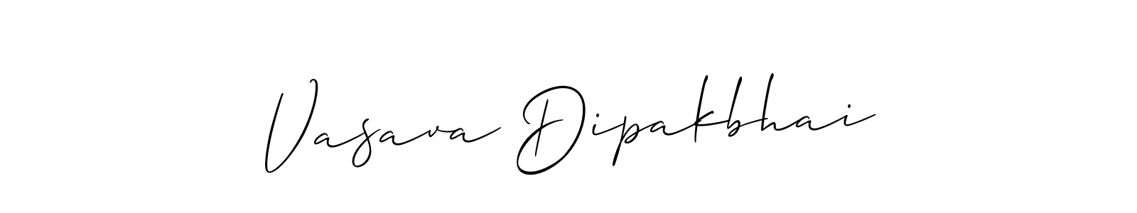How to make Vasava Dipakbhai signature? Allison_Script is a professional autograph style. Create handwritten signature for Vasava Dipakbhai name. Vasava Dipakbhai signature style 2 images and pictures png