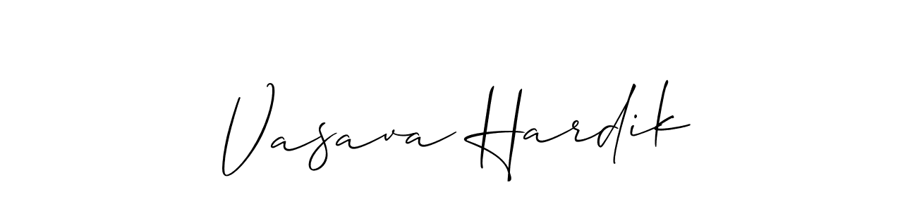 It looks lik you need a new signature style for name Vasava Hardik. Design unique handwritten (Allison_Script) signature with our free signature maker in just a few clicks. Vasava Hardik signature style 2 images and pictures png