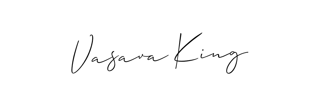 Vasava King stylish signature style. Best Handwritten Sign (Allison_Script) for my name. Handwritten Signature Collection Ideas for my name Vasava King. Vasava King signature style 2 images and pictures png