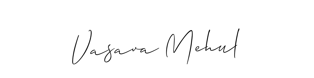 Vasava Mehul stylish signature style. Best Handwritten Sign (Allison_Script) for my name. Handwritten Signature Collection Ideas for my name Vasava Mehul. Vasava Mehul signature style 2 images and pictures png