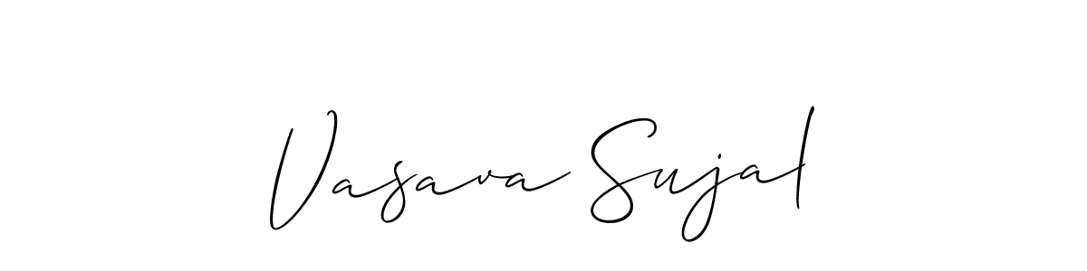 It looks lik you need a new signature style for name Vasava Sujal. Design unique handwritten (Allison_Script) signature with our free signature maker in just a few clicks. Vasava Sujal signature style 2 images and pictures png