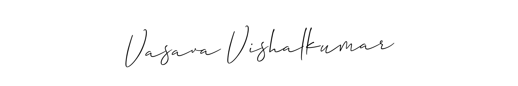 Create a beautiful signature design for name Vasava Vishalkumar. With this signature (Allison_Script) fonts, you can make a handwritten signature for free. Vasava Vishalkumar signature style 2 images and pictures png