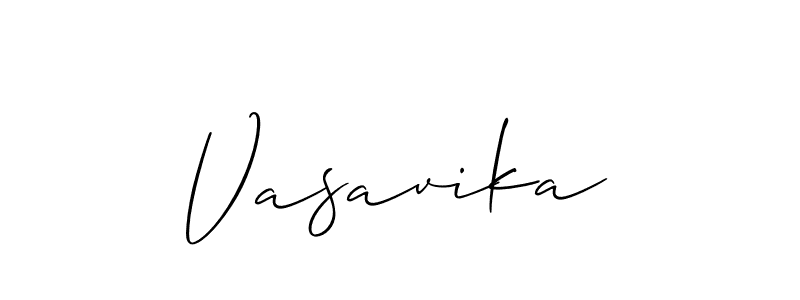 Make a beautiful signature design for name Vasavika. With this signature (Allison_Script) style, you can create a handwritten signature for free. Vasavika signature style 2 images and pictures png
