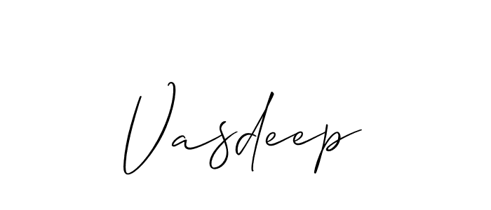 Allison_Script is a professional signature style that is perfect for those who want to add a touch of class to their signature. It is also a great choice for those who want to make their signature more unique. Get Vasdeep name to fancy signature for free. Vasdeep signature style 2 images and pictures png