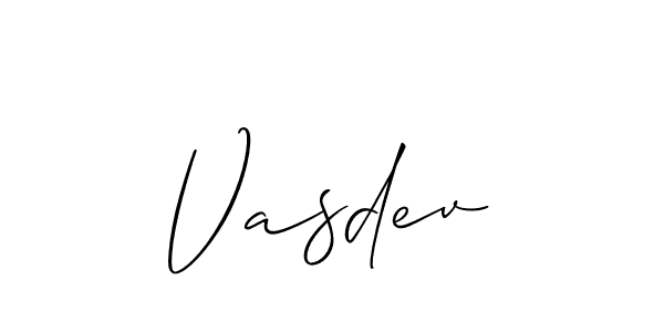 How to make Vasdev name signature. Use Allison_Script style for creating short signs online. This is the latest handwritten sign. Vasdev signature style 2 images and pictures png