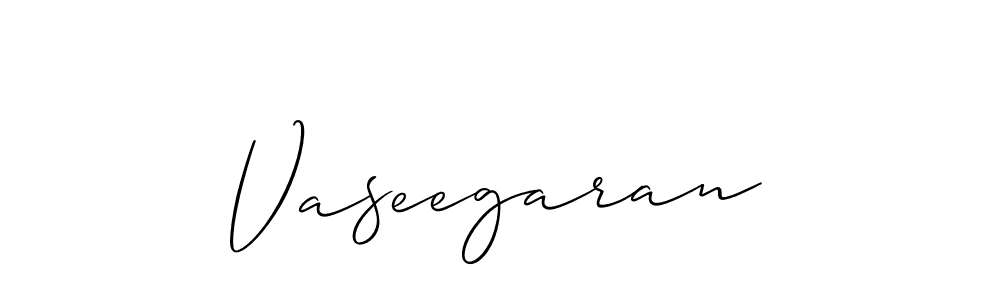 How to make Vaseegaran signature? Allison_Script is a professional autograph style. Create handwritten signature for Vaseegaran name. Vaseegaran signature style 2 images and pictures png