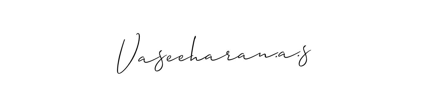 It looks lik you need a new signature style for name Vaseeharan.a.s. Design unique handwritten (Allison_Script) signature with our free signature maker in just a few clicks. Vaseeharan.a.s signature style 2 images and pictures png