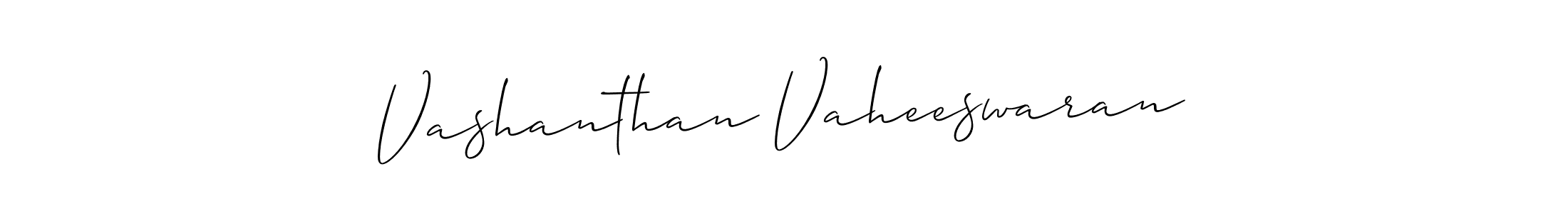 You should practise on your own different ways (Allison_Script) to write your name (Vashanthan Vaheeswaran) in signature. don't let someone else do it for you. Vashanthan Vaheeswaran signature style 2 images and pictures png