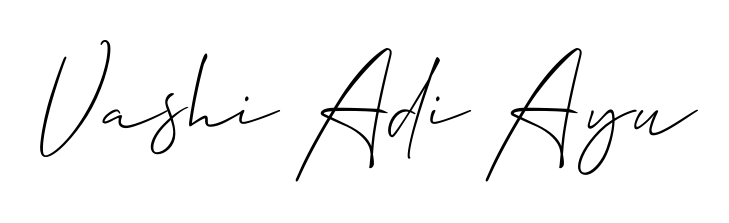 Practice writing Vashi Adi Ayu with the flow of Allison_Script lettering. A fantastic source of inspiration for developing your personal signature style. Vashi Adi Ayu signature style 2 images and pictures png