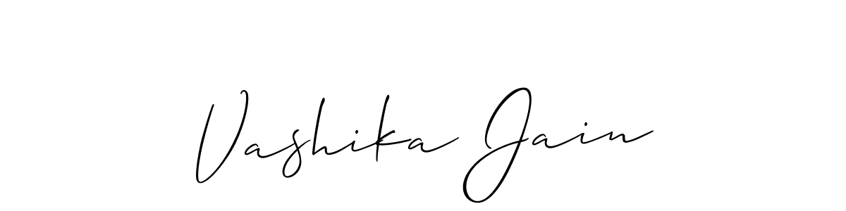 How to make Vashika Jain signature? Allison_Script is a professional autograph style. Create handwritten signature for Vashika Jain name. Vashika Jain signature style 2 images and pictures png