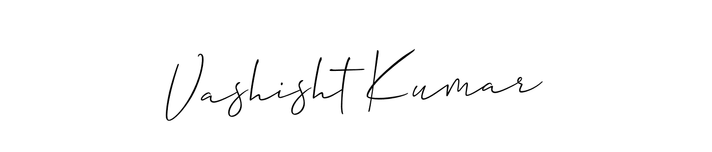 Also we have Vashisht Kumar name is the best signature style. Create professional handwritten signature collection using Allison_Script autograph style. Vashisht Kumar signature style 2 images and pictures png