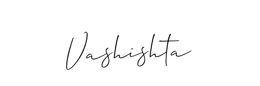 Use a signature maker to create a handwritten signature online. With this signature software, you can design (Allison_Script) your own signature for name Vashishta. Vashishta signature style 2 images and pictures png