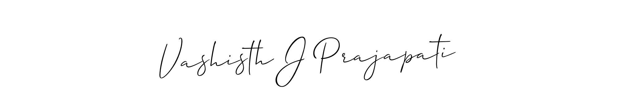 Design your own signature with our free online signature maker. With this signature software, you can create a handwritten (Allison_Script) signature for name Vashisth J Prajapati. Vashisth J Prajapati signature style 2 images and pictures png