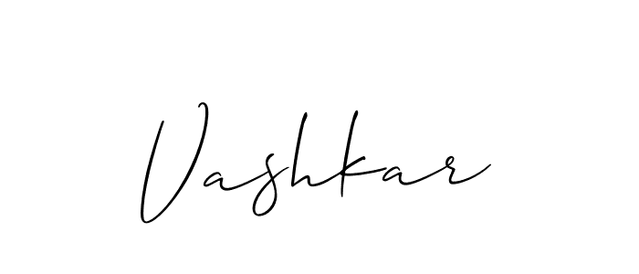 Use a signature maker to create a handwritten signature online. With this signature software, you can design (Allison_Script) your own signature for name Vashkar. Vashkar signature style 2 images and pictures png