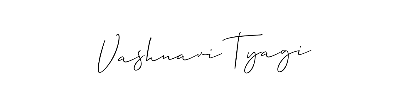 Create a beautiful signature design for name Vashnavi Tyagi. With this signature (Allison_Script) fonts, you can make a handwritten signature for free. Vashnavi Tyagi signature style 2 images and pictures png