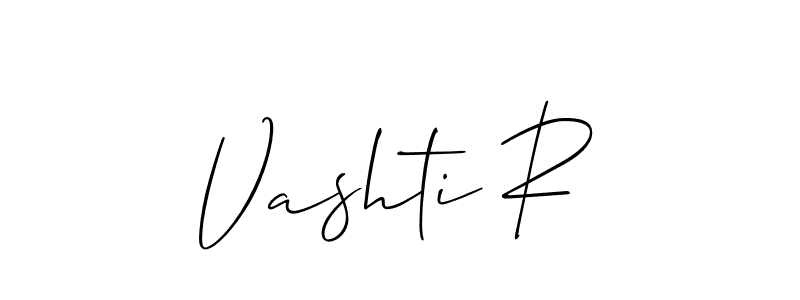 It looks lik you need a new signature style for name Vashti R. Design unique handwritten (Allison_Script) signature with our free signature maker in just a few clicks. Vashti R signature style 2 images and pictures png