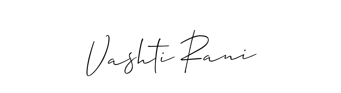 How to make Vashti Rani signature? Allison_Script is a professional autograph style. Create handwritten signature for Vashti Rani name. Vashti Rani signature style 2 images and pictures png