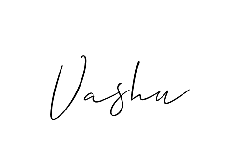 Make a beautiful signature design for name Vashu. With this signature (Allison_Script) style, you can create a handwritten signature for free. Vashu signature style 2 images and pictures png