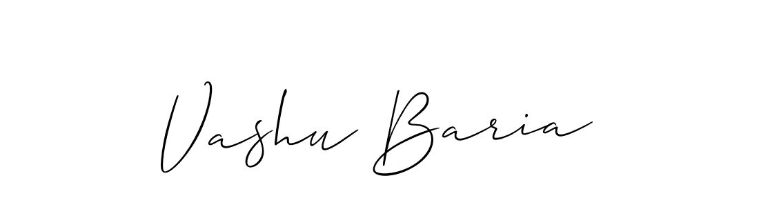 It looks lik you need a new signature style for name Vashu Baria. Design unique handwritten (Allison_Script) signature with our free signature maker in just a few clicks. Vashu Baria signature style 2 images and pictures png