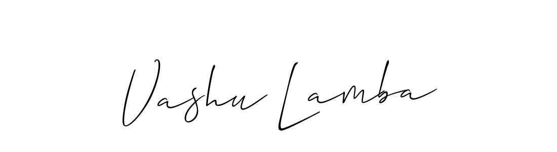 if you are searching for the best signature style for your name Vashu Lamba. so please give up your signature search. here we have designed multiple signature styles  using Allison_Script. Vashu Lamba signature style 2 images and pictures png