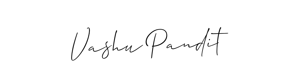 Use a signature maker to create a handwritten signature online. With this signature software, you can design (Allison_Script) your own signature for name Vashu Pandit. Vashu Pandit signature style 2 images and pictures png