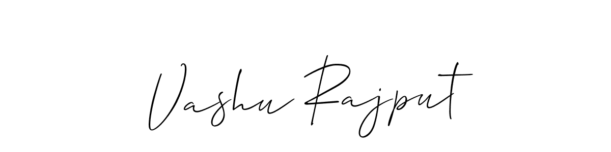if you are searching for the best signature style for your name Vashu Rajput. so please give up your signature search. here we have designed multiple signature styles  using Allison_Script. Vashu Rajput signature style 2 images and pictures png