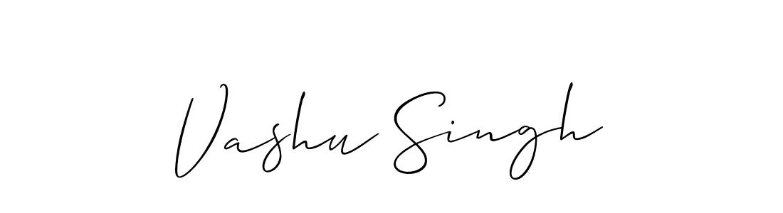 How to make Vashu Singh name signature. Use Allison_Script style for creating short signs online. This is the latest handwritten sign. Vashu Singh signature style 2 images and pictures png